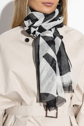 Moschino Scarf With Logo, Unisex, Black