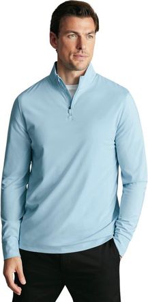 CHARLES TYRWHITT Performance Zip Neck in Light Blue at Nordstrom, Size Xx-Large