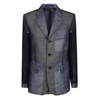 Comme Des Gar&ccedil;ons Polyester Georgette Dunne Klassieke Blazer Jas - Heren - Jassen - Zwart - Maat: M Poliester