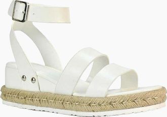 XY London Womens XY London Womens/Ladies Brook Platform Low Wedge Sandals - White - Size: 6