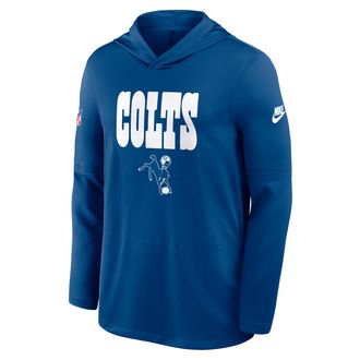 Nike Indianapolis Colts Pass Accuracy Nike Mens Dri-FIT NFL Long-Sleeve Hooded Top in Blue | 03B94LBQ98-D60