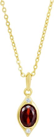 Savvy Cie Jewels GOLD PLATED OVER BRASS WHITE CZ ROUND PENDANT