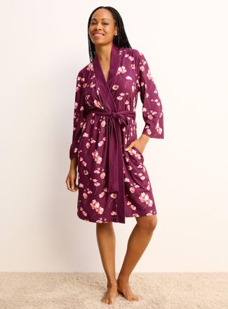 Miiyu Womens Velvety captivating print robe