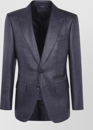 Tom Ford herringbone single-breasted suit jacket