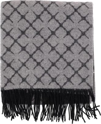 By Malene Birger Multi-Gray Ortega Geometric Wool-Blend Scarf