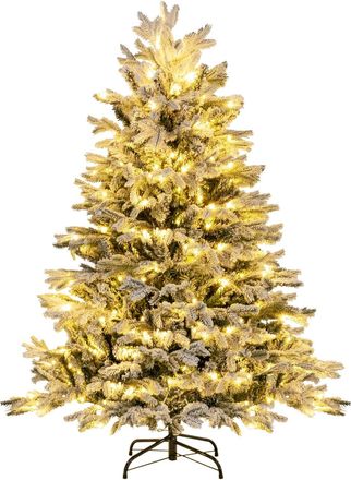 Costway 146cm &Aacute;rbol De Navidad Artificial, 688 Consejos De Ramas De Pe Pvc, 200 Luces Led Blancas C&aacute;lidas, Soporte De Metal, &Aacute;rbol De Navidad Preiluminado Con