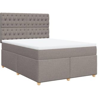 vidaXL Vidaxl - Cama Box Spring Con Colch&oacute;n Tela Gris Taupe 140x200 Cm
