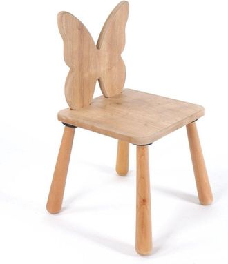 Calicosy Silla para ni&ntilde;o con respaldo de mariposa l30 cm - efecto roble