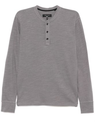 Rag & Bone Classic Flame Henley shirt - men - Cotton - S - Grey