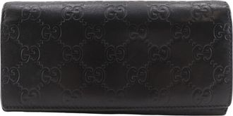 Gucci Black Gg Leather Long Wallet (Bi-Fold) (Pre-Owned)
