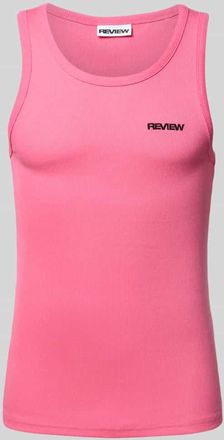 Review Tanktop mit Label-Stitching in Pink, Gr&ouml;&szlig;e XS