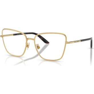 Dolce & Gabbana 55mm Cat Eye optical glasses in Gold at Nordstrom