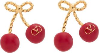 Valentino Garavani Cherryfic Vlogo Drop Earrings - Red - One Size
