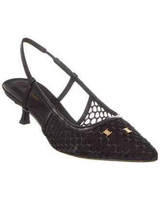 Ferragamo Ferragamo Vara Chain Mesh & Leather Slingback Pump