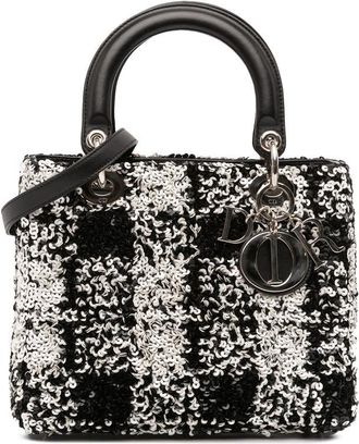 Dior Pre-owned Dior Medium Lambskin Sequin Embellished Lady Dior 02-MA-0164