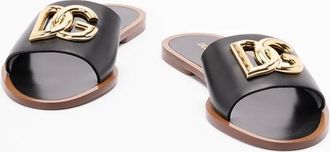 Dolce & Gabbana Sandalen - Calf Leather Flat Sandals - Gr. 36 (EU) - in Schwarz - für Damen