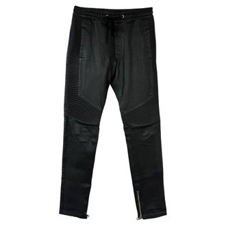 Balmain Balmain broek met trekkoord in zwart leer