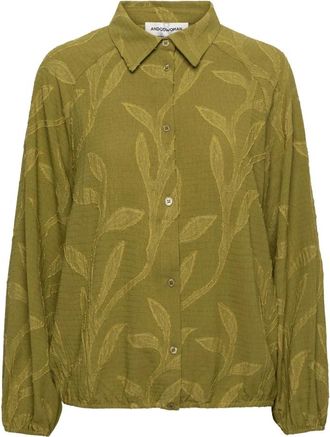 &Co Woman Wina Blouse - Dames - Blouses & Shirts - Groen - Maat: M Poliester
