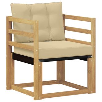 vidaXL Sof&aacute; De Exterior Madera Maciza De Acacia Y Textileno Blanco Vidaxl