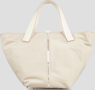 Alexander Smith Lauren Medium handbag with shoulder strap in sand nylon