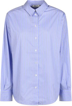 Anine Bing Essie Shirt - Dames - Overhemden - Blauw - S - Katoen - Overhemden