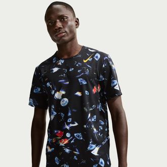 Nike Mens AeroSwift Glam Dri-FIT ADV Short-Sleeve Running Top in Black | IH5043-010