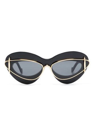 Loewe cat-eye double-frame sunglasses - Black