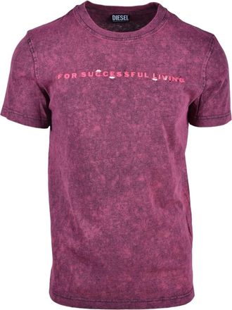 Diesel Katoenen T-shirt - Heren - T-shirts - Rood - L - Katoen - Tops