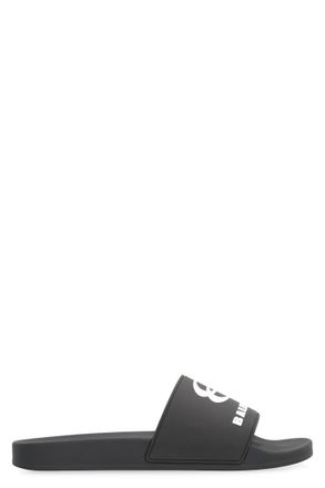 Balenciaga Black Logo Slides