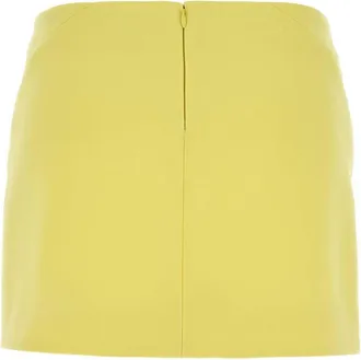 Givenchy Womens Skirt Mini Yellow Wool Nylon Elastane