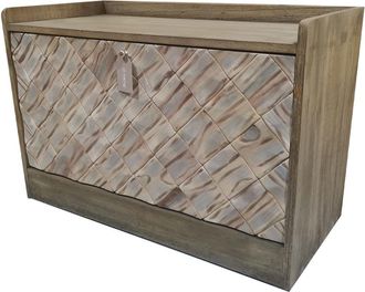 Wanderlust Deco Banqueta Zapatero De Madera Marr&oacute;n 80x38x53