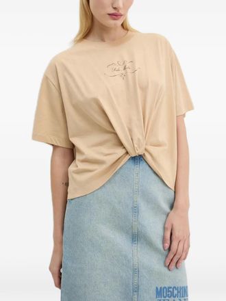 Moschino T-shirt met tekst - Beige