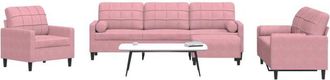 vidaXL Juego De Sof&aacute;s Con Cojines 4 Piezas Terciopelo Rosa Vidaxl