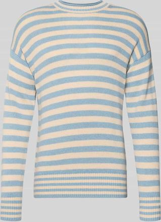 FTC Strickpullover aus Baumwoll-Kaschmir-Mix mit gerippten Abschl&uuml;ssen in Hellblau, Gr&ouml;&szlig;e 48