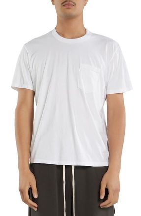 Les Tien Lightweight Binded Neck Classic Pocket Tee in White at Nordstrom, Size Xx-Large