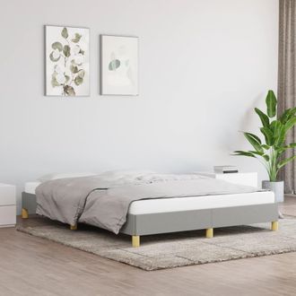 vidaXL Cama Sin Colch&oacute;n Tela Gris Claro 140x190 Cm Vidaxl