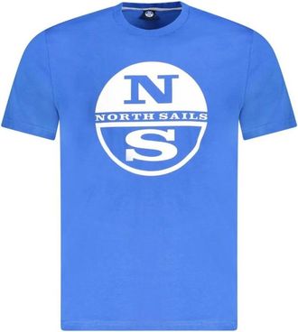 North Sails Tops, Heren, Blauw, XL, Katoen, Blauw Katoenen Grafisch T-Shirt Mannen