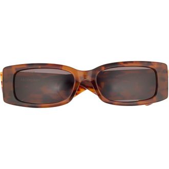 Balenciaga 56mm Rectangular Sunglasses in Havana Havana Grey at Nordstrom Rack