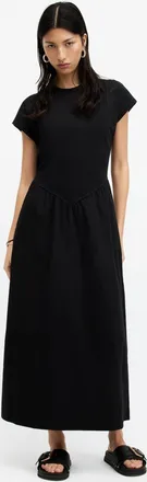 AllSaints Cotton Frankie Short Sleeve Maxi Dress, Size: 6