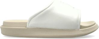 Yohji Yamamoto Logo Slide - Dames - Sandalen - Wit - 40 EU - Leer - Schoenen