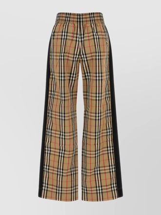 Burberry checked cotton high-rise wide-leg trousers