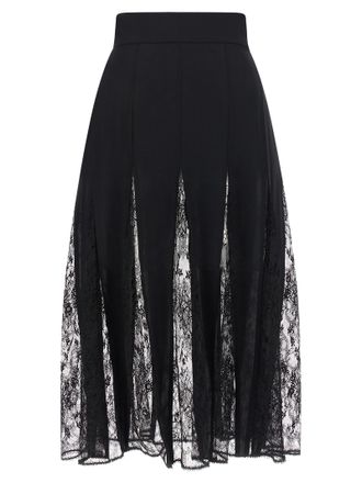 Dolce & Gabbana Black Silk Midi Womens Skirt