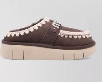 Mou sheepskin clog mules