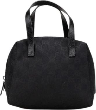 Gucci Pre-owned Canvas Handbag - Dames - Pre-owned - Zwart - Maat: ONE Size Leer