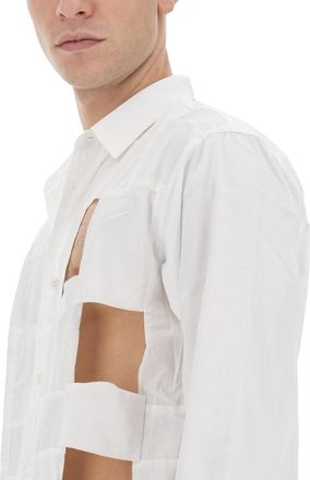 Comme Des Gar&ccedil;ons Cut-Out Cotton Shirt - White