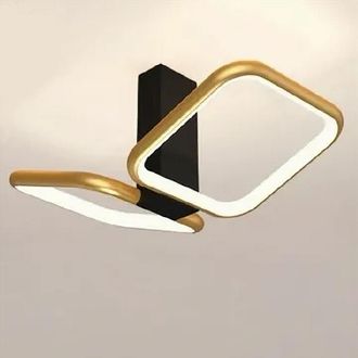 Trade Shop Trade Shop - Copy Of Plafoniera Led 32 W Rettangolare Oro Design Moderno Lampadario A Soffitto 50224