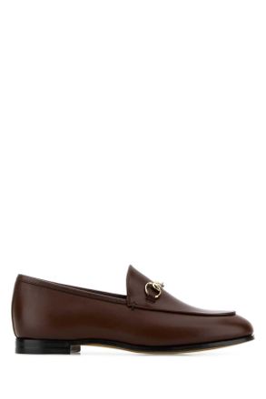 Gucci Chocolate Leather Gucci Jordaan Loafers