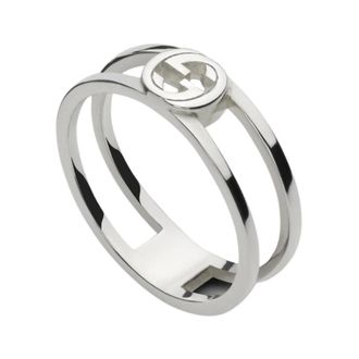 Gucci Rings, female, Gray, ONE SIZE, Double G Ring