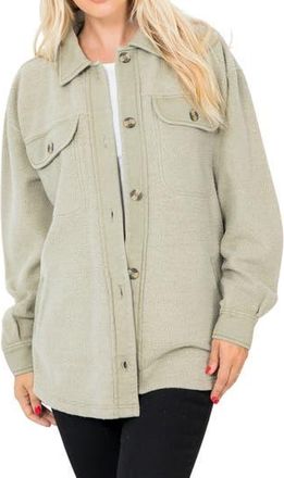 Stoosh Fleece Shacket in Olive at Nordstrom Rack, Size Large