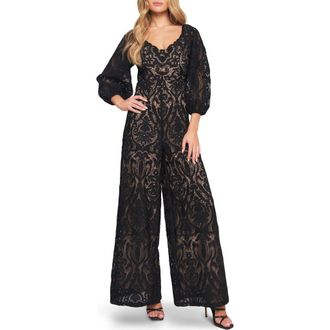 Flying Tomato Lace Jumpsuit in Black at Nordstrom Rack, Size Medium
